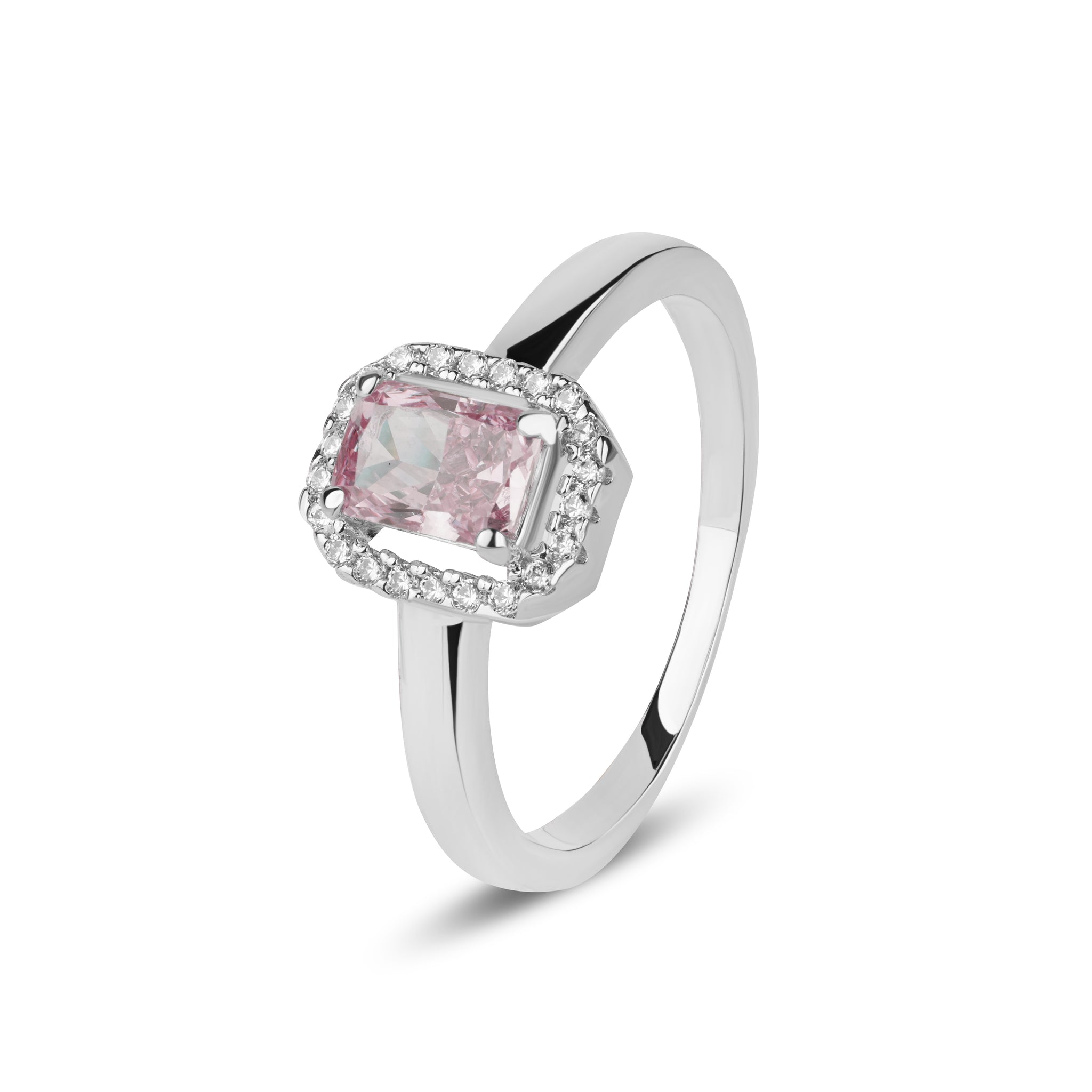 Pink Diamond Cute Silver Ring