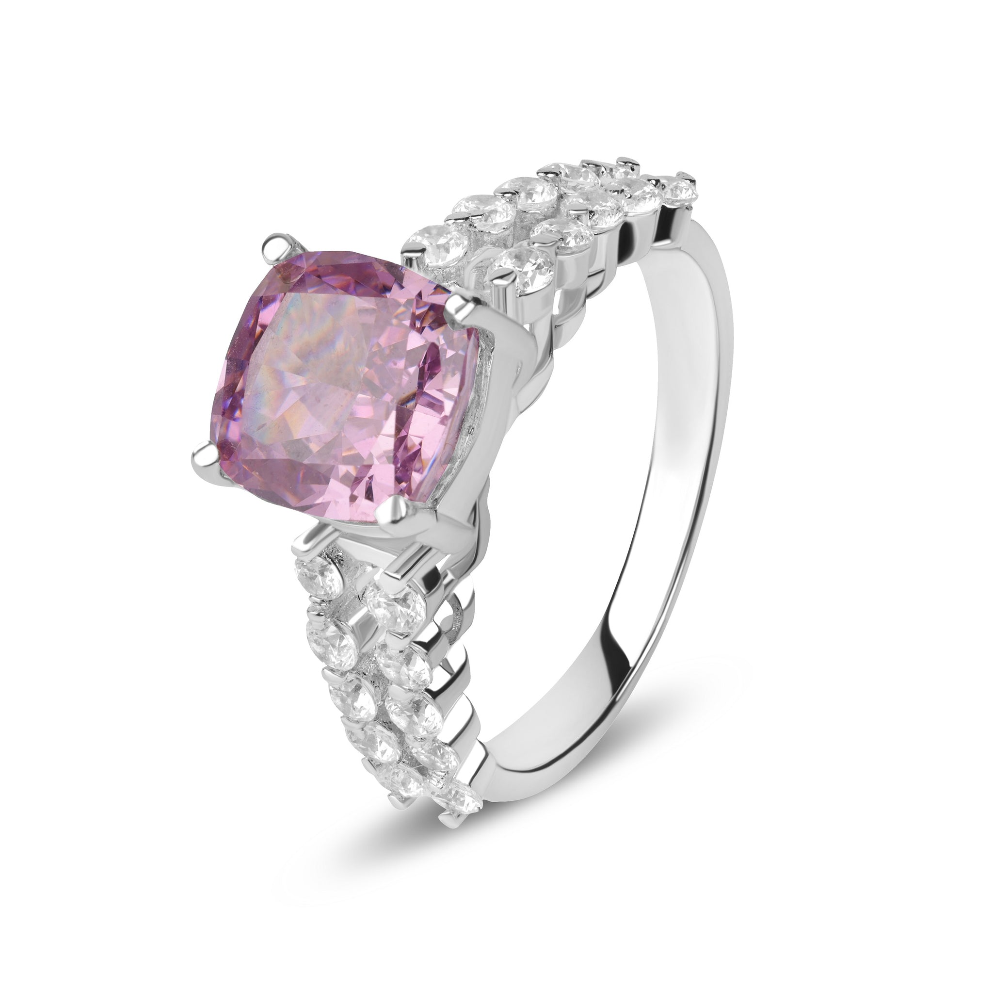 Pink Diamond Unique 925 Silver Ring