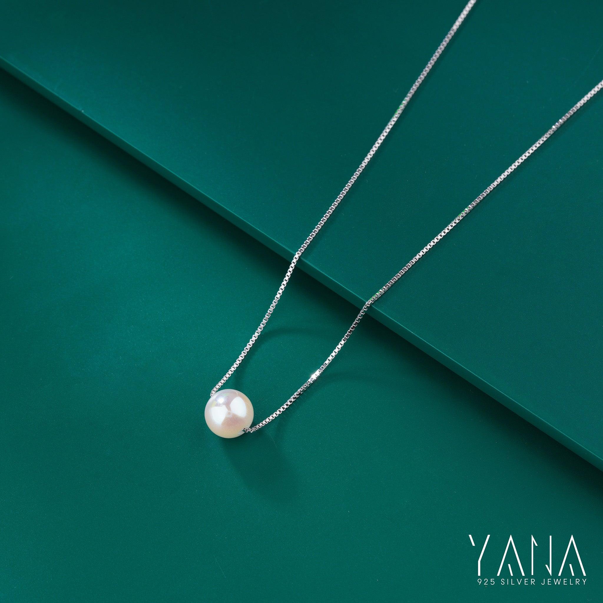 Pearl Forward necklace for women in 925 silver - YANA SILVER