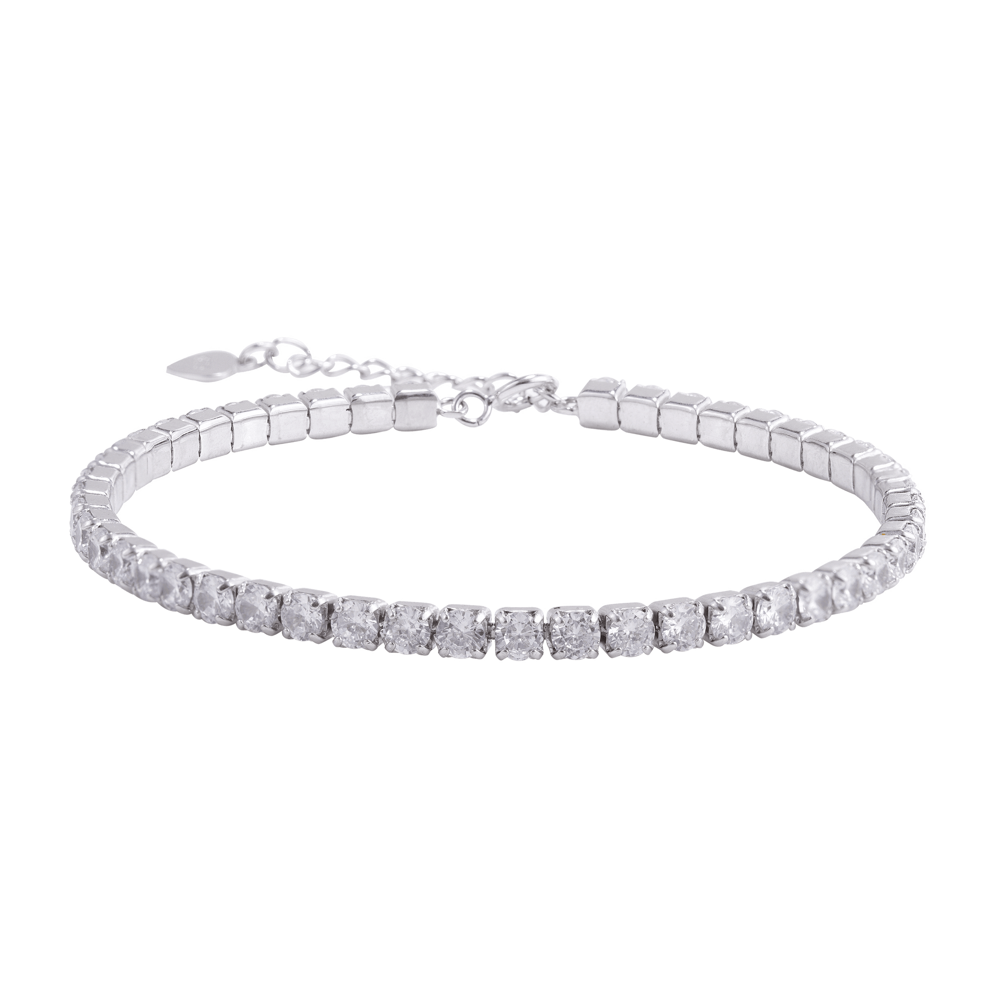 Lab Created Flawless CZ Diamond Tennis Bracelet Solitaire Single Layered Bracelet For Women - YANA SILVER
